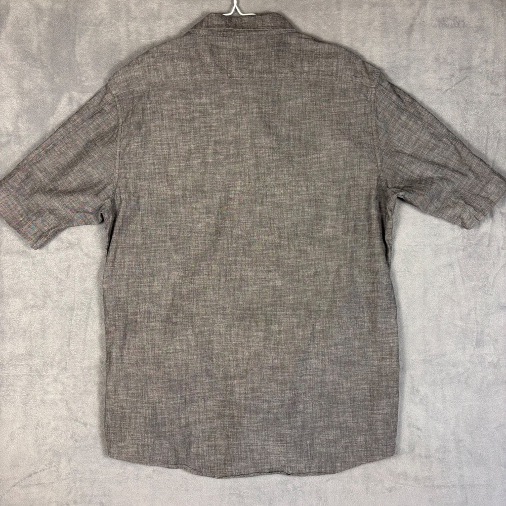 Sean John Mens 2XL Gray Short Sleeve Button Down Shirt Cotton Contrast Shoulder - Picture 8 of 8